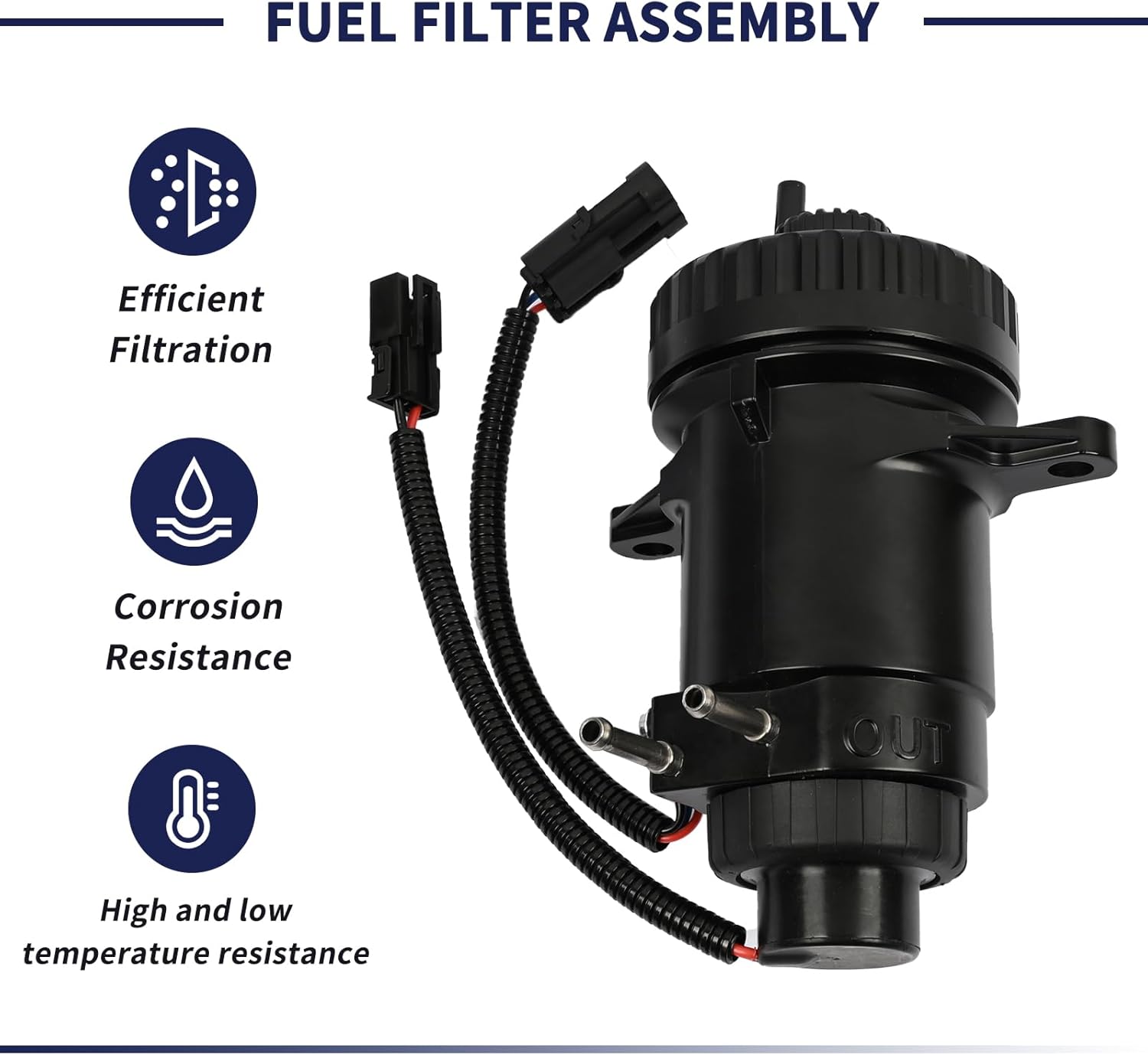 Fuel Filter Assembly 10226035 Fit for Chevy/GMC C1500 C2500 C3500 K1500 K2500 K3500 G30 P30 1992-2002 6.5L Diesel Replace 33376 33976 10154635