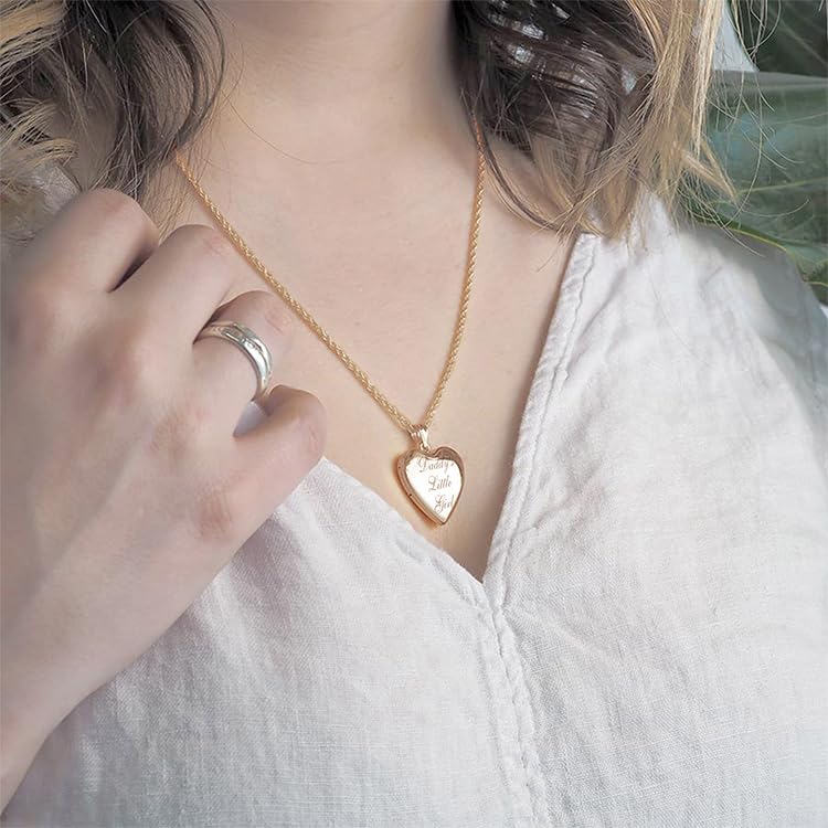 PicturesOnGold.com 14K Gold Filled Daddys Little Girl Heart Locket - 3/4 Inch X 3/4 Inch in 14K Gold Filled3
