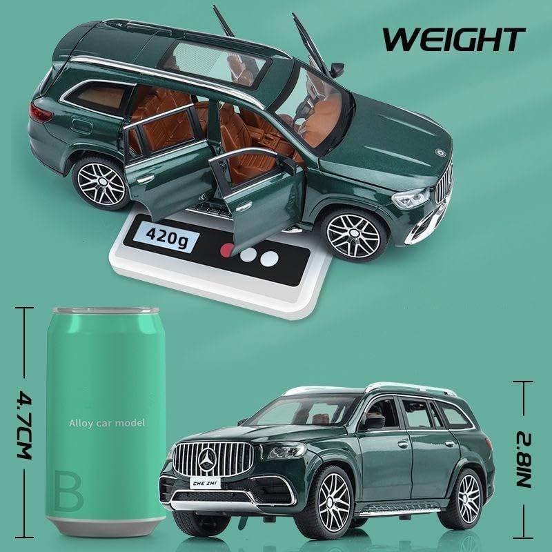 Image of SPITEN Mercedes Benz GLS63 1:24 Diecast Scale Model Metal Pull Back Toy car for Kids with Openable Doors & Light, Music Toy Vehicle for Kids - Colors as Per Stock