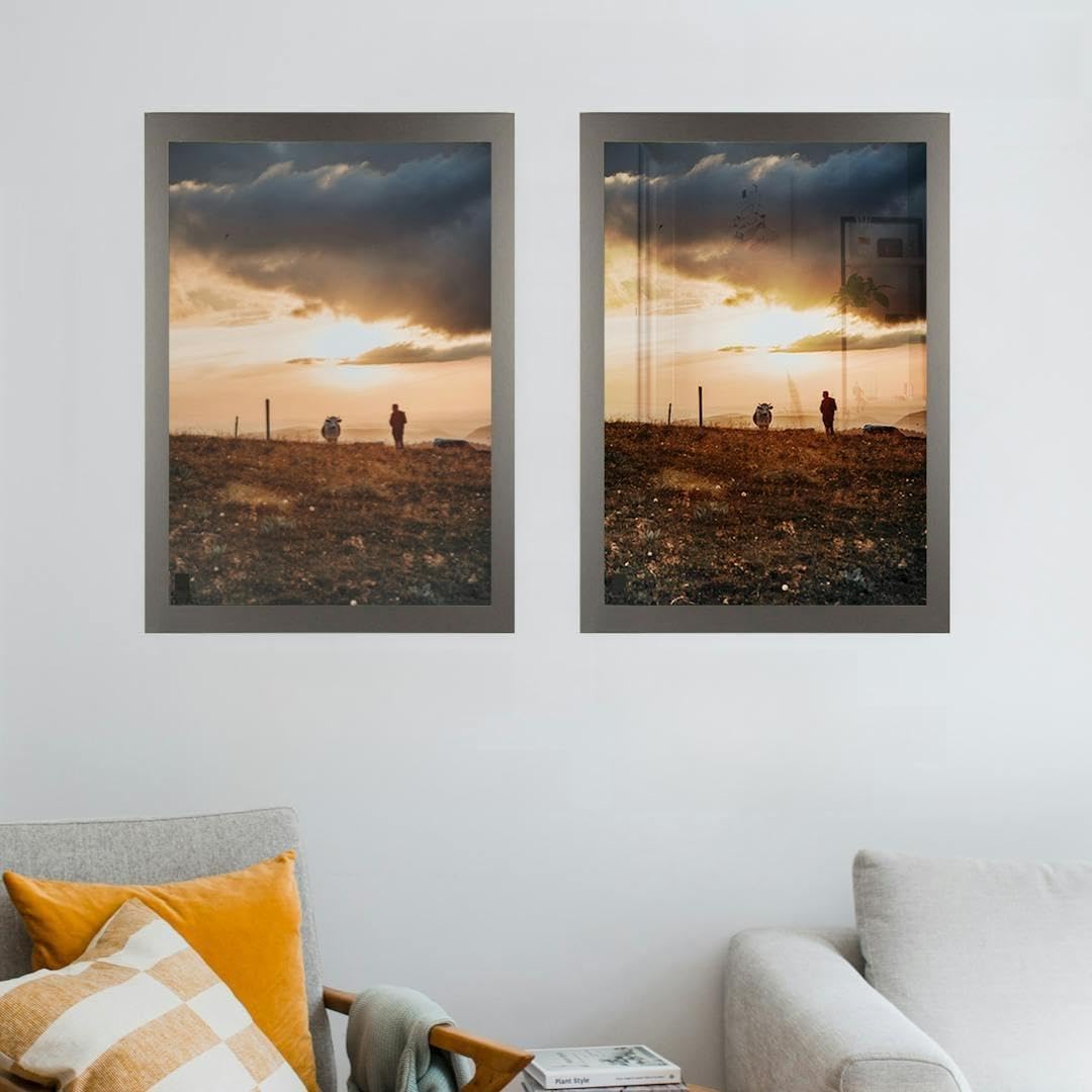 Cadre photo 50x50 graphite Morena avec panneau arrière blanc WhiteFix