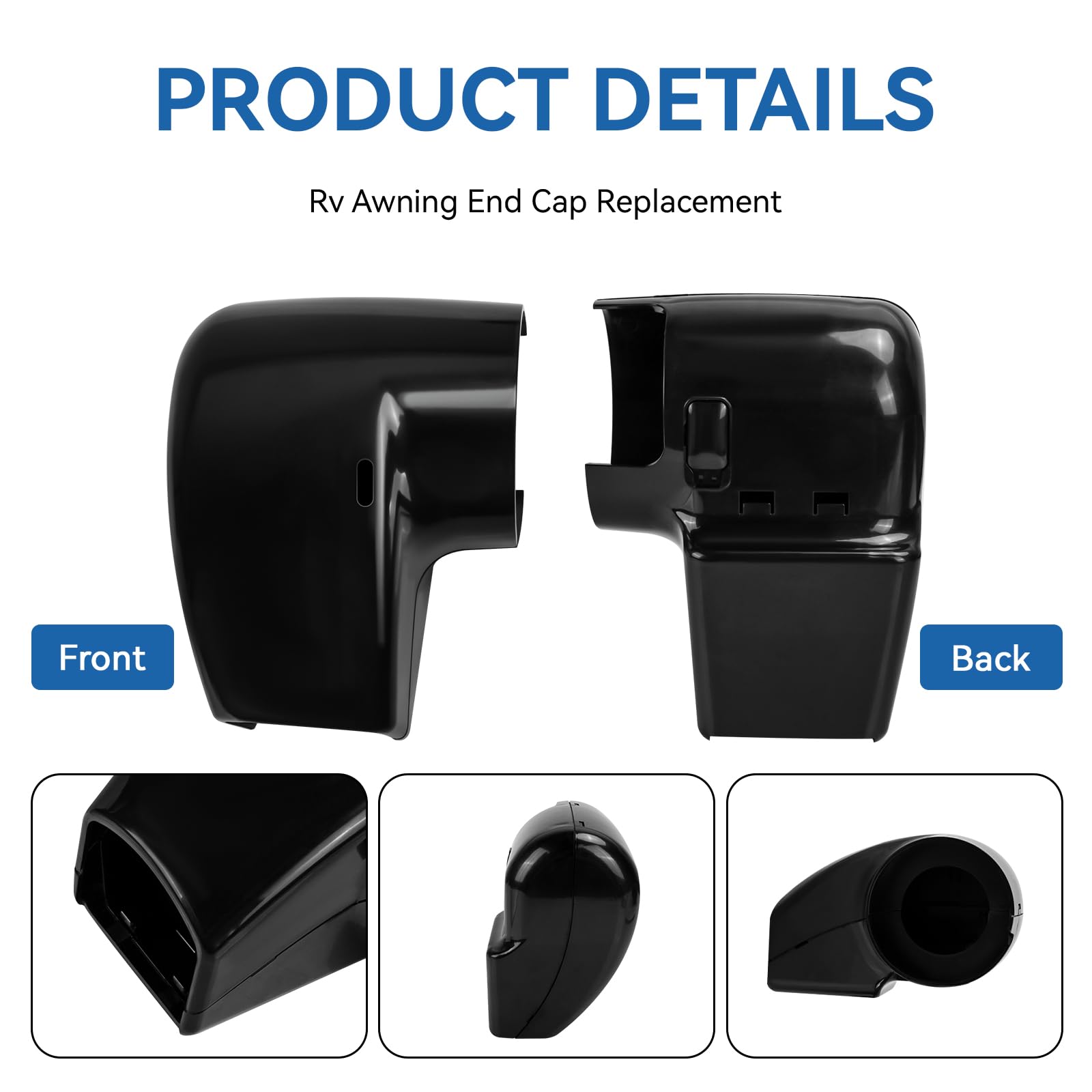 Rv Awning End Cap Replacement for Carefree of Colorado Compass/Altitude Idler (LH) Cover Kit R001932006 Carefree Awning Parts, Black - 4
