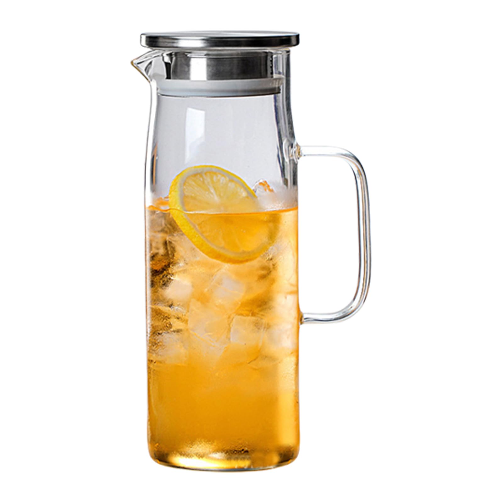 Borosilicate Glass Pitcher Modern Design Glass Carafe With Lid For Hot Or Cold Drink Suitable For Home And Office