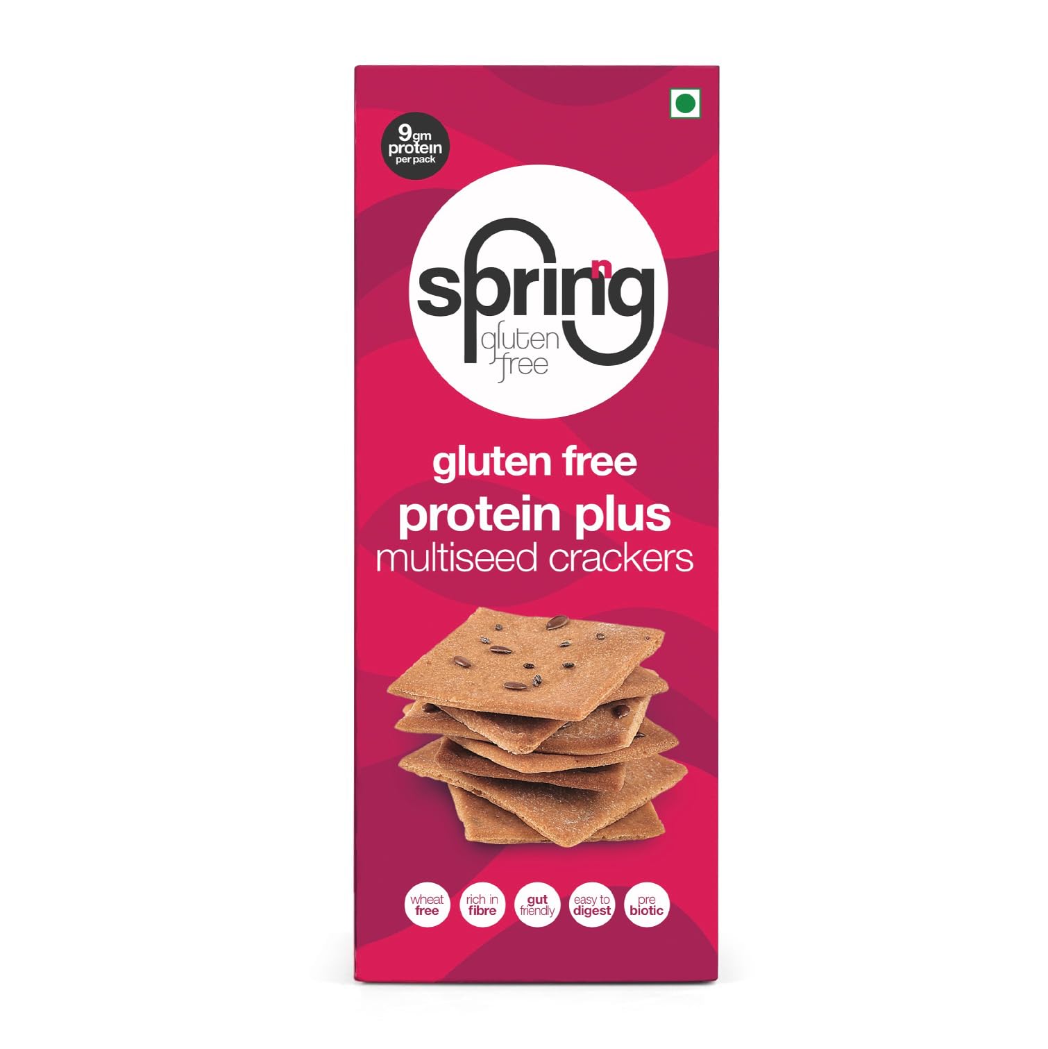Sprinng Gluten Free Eggless Protein Plus Baked Multiseed Cracker (Pack of 2), (100gm*2), Wheat Free, Rich in Fibre, Pre biotic, Zero Maida, Gluten Free and Protein Healthy Snack, No Palm Oil, No Preservatives, Certified Gluten-Free, Made in Celiac-Safe Facility.-image-41