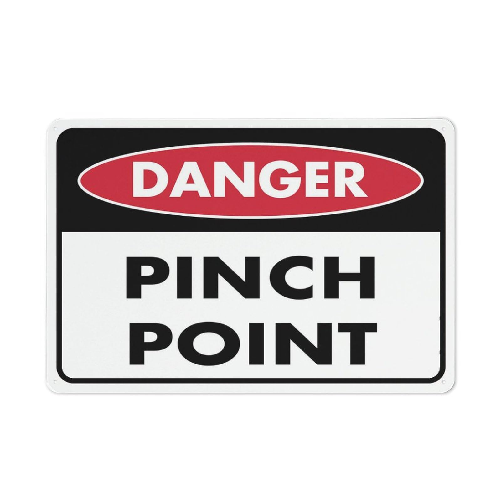 Danger - Pinch Point Sign, 8x12 Inch UV-Printed Aluminum Outdoor Sign, Weatherproof Security Sign for Home or Business