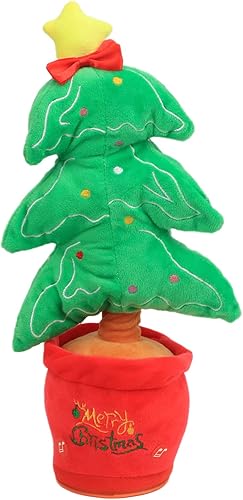 Miniatura 7 de Hopearl Juguete de árbol de Navidad bailarín brillante, repite lo que dices, juguete de árbol de Navidad que se retuerce y canto imitando la