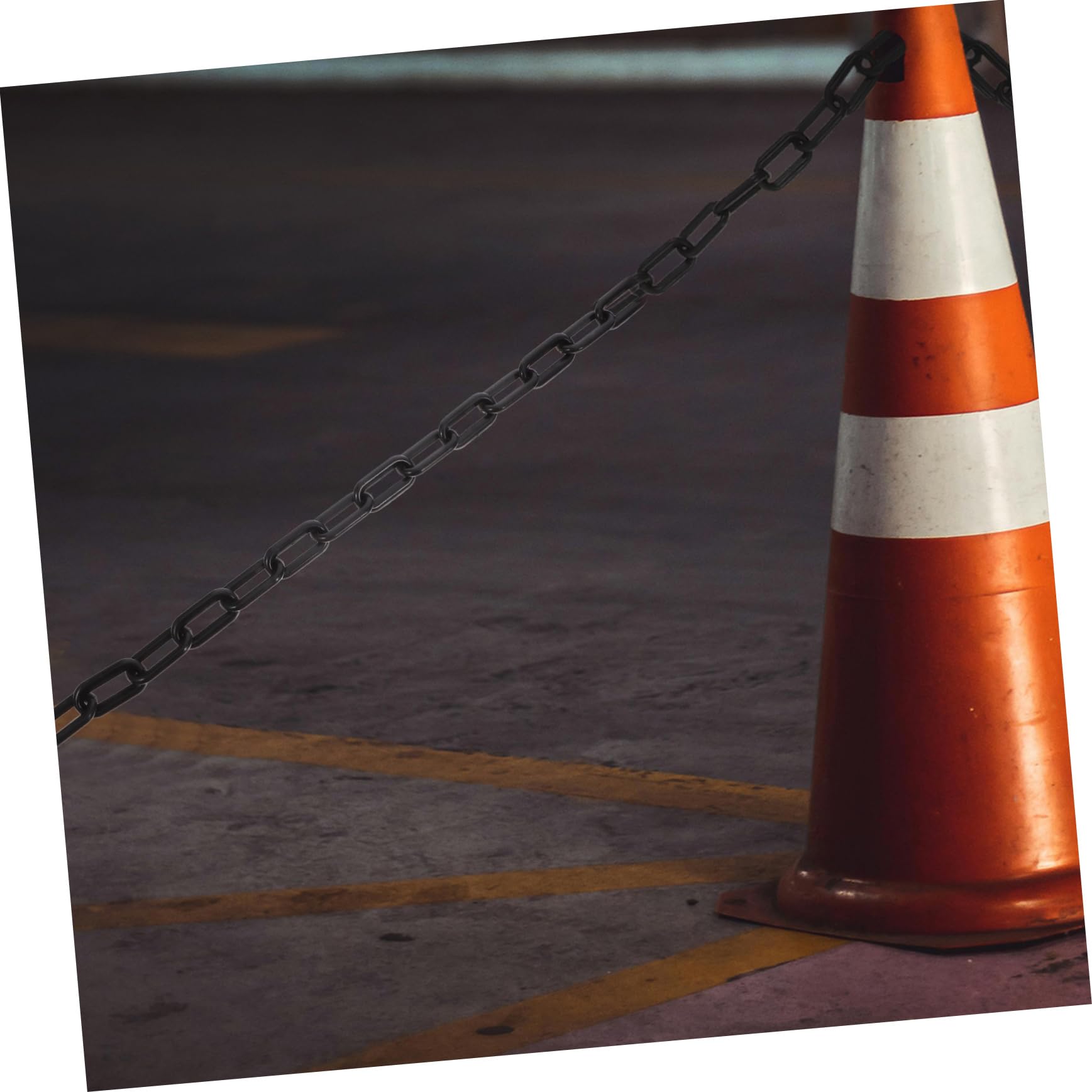 Plastikowy łańcuch ostrzegawczy, 10 m, wytrzymały łańcuch ogniwowy do podjazdu, parkingu i placu budowy, odporny na warunki atmosferyczne, łatwy w instalacji
