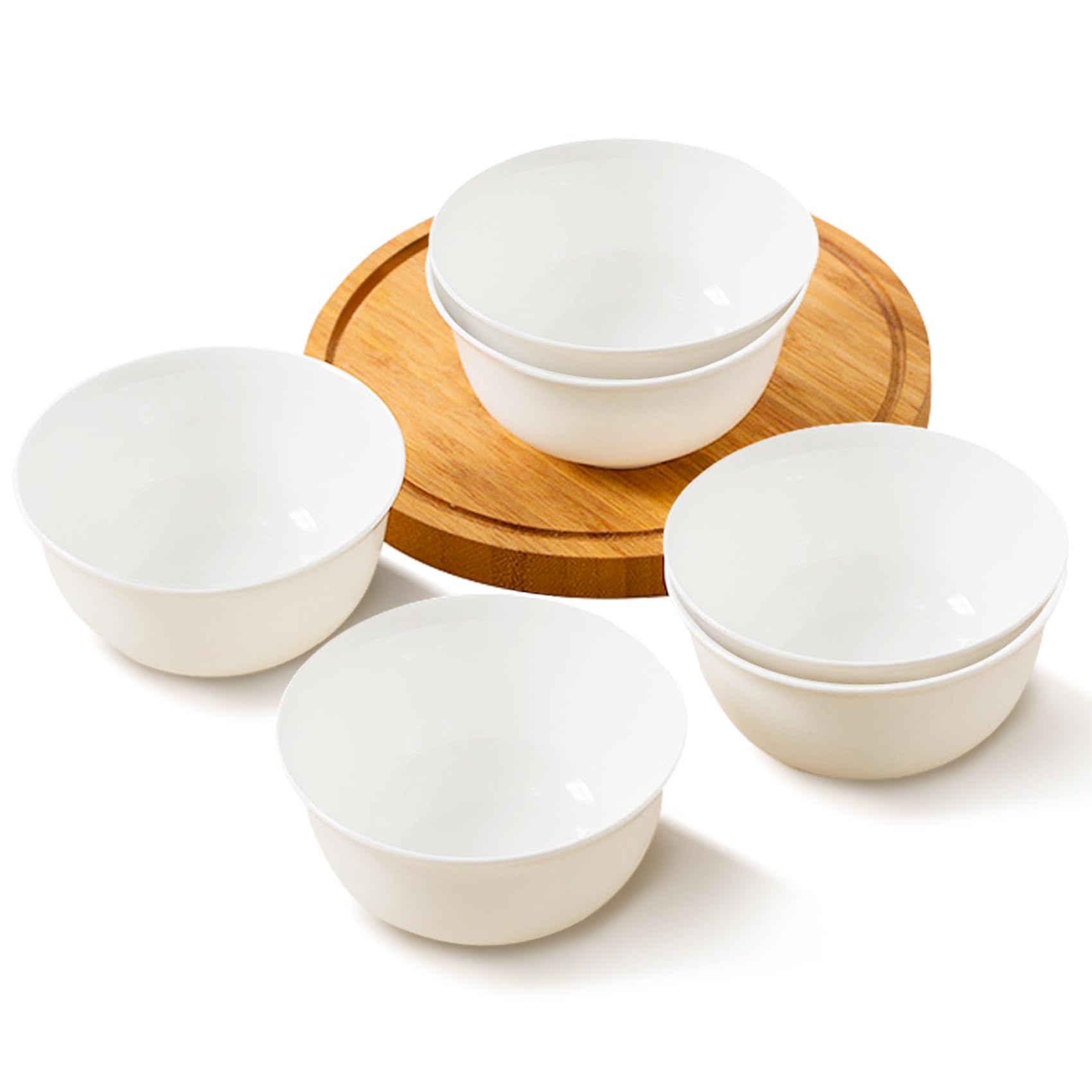 20 Oz White Fine Bone China Cereal Bowls 6inch Lightweight