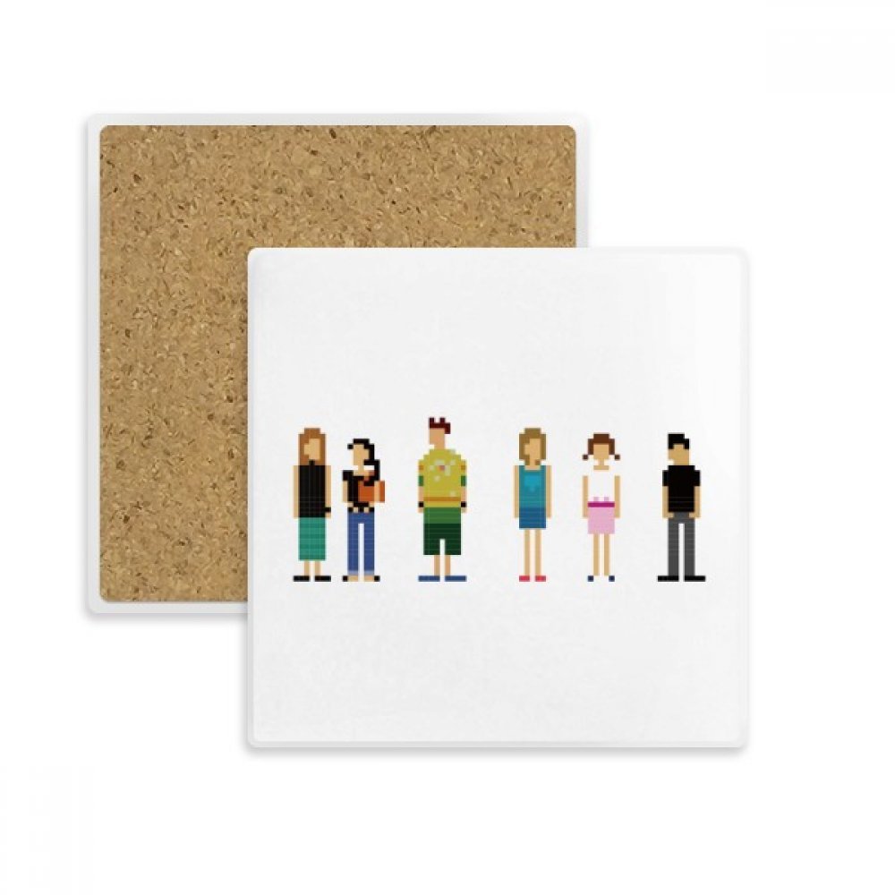 Coaster Tasse Porte Absorbent Pierre Cadeau Idéal pour Amateur de Boissons et Jeu Pixel