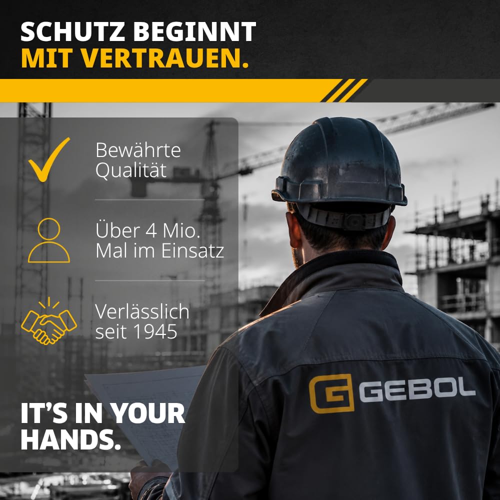Gebol Uni Fit Comfort Lot de 3 paires de gants de travail en cuir de qualité supérieure pour homme, pour la construction, la mécanique et le jardin, taille élastique et fermeture , gants de sécurité