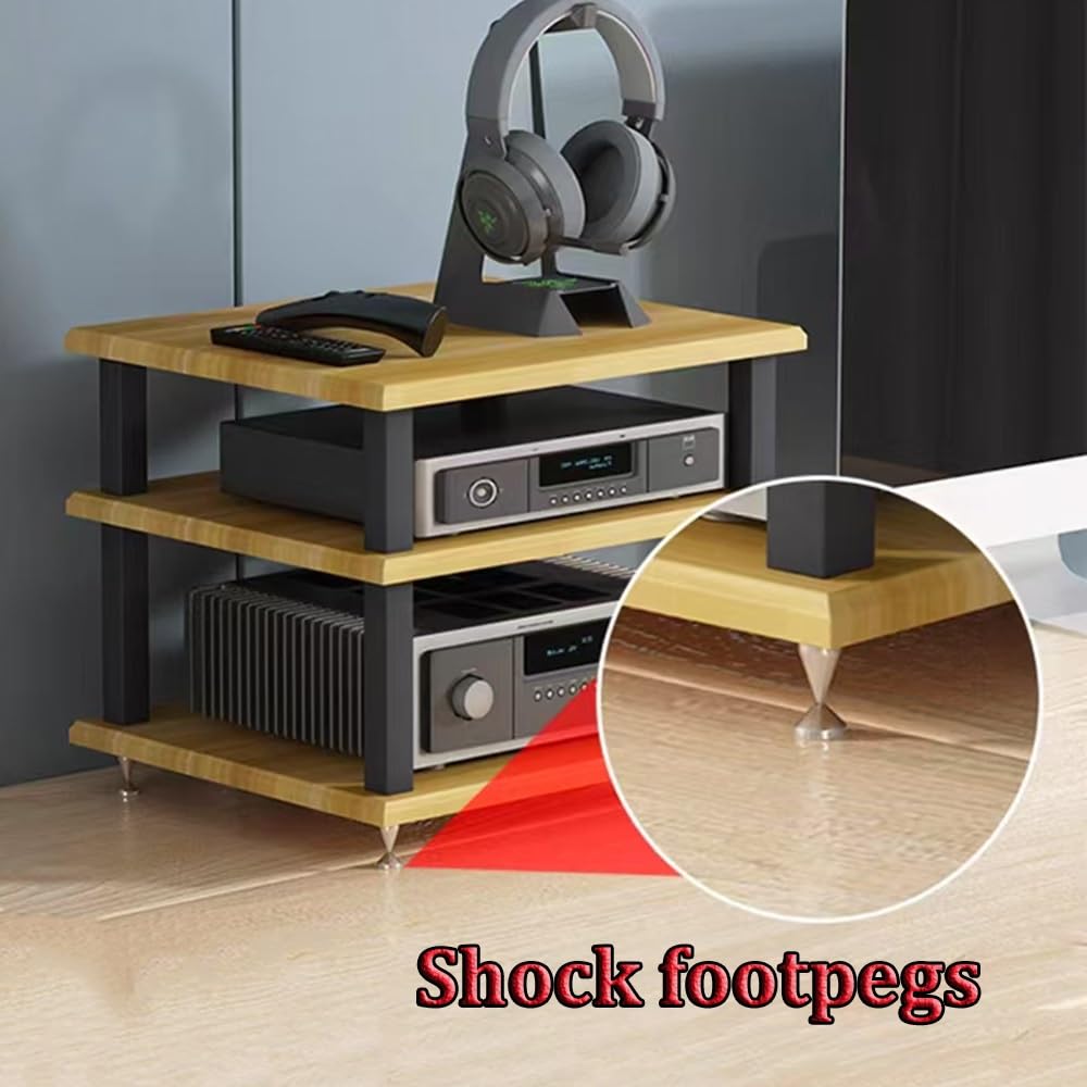 Elegante rack audio a 3 livelli bianco in vinile per amplificatori Design compatto per l'installazione audio domestica e gli appassionati di musica