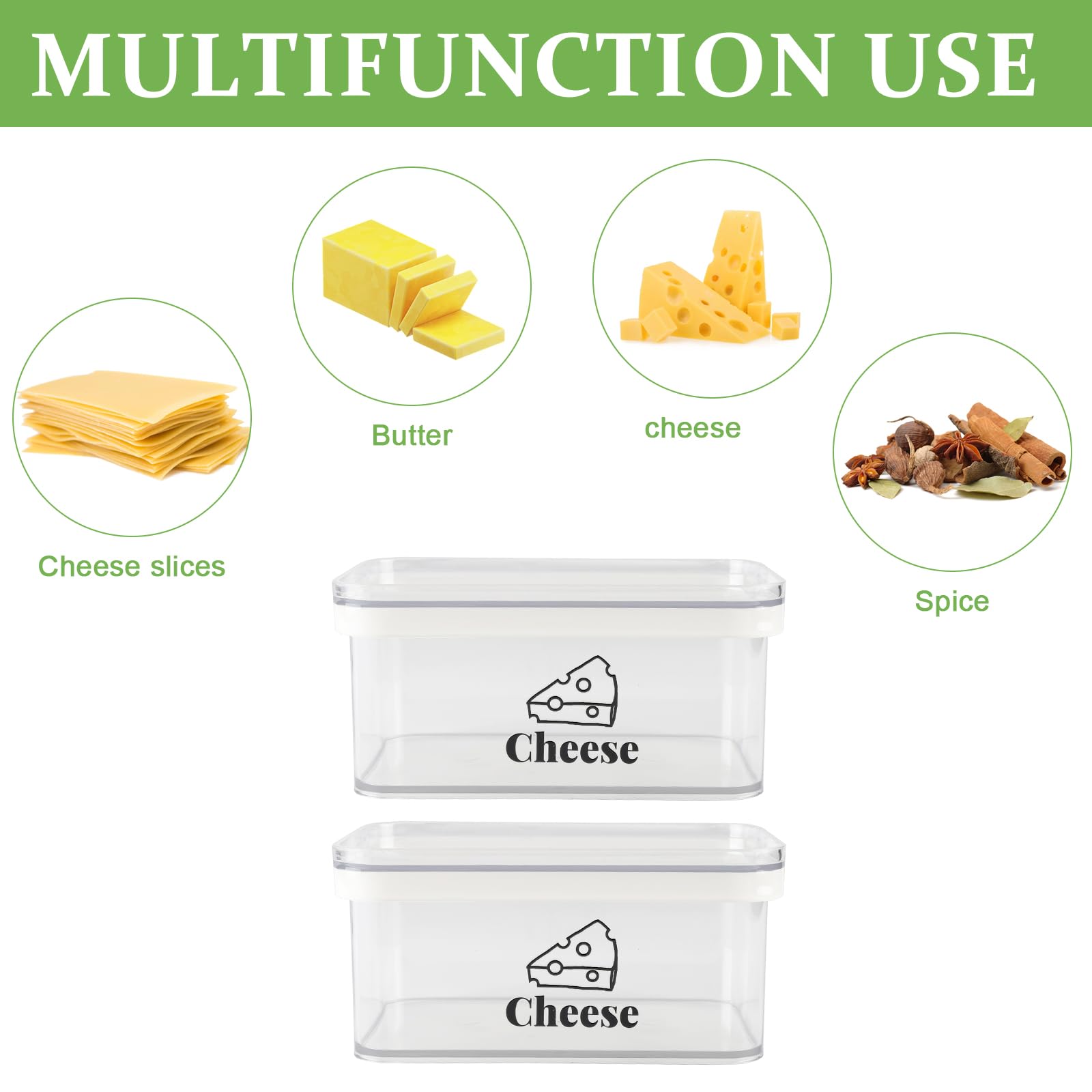 Portaformaggio Ermetico Per Frigorifero In ABS – Contenitore Antiscivolo, Multi-scomparti, Impermeabile, Per Formaggi E Burro