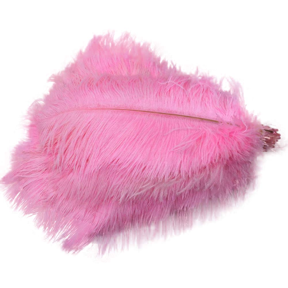 Sowder Pink 50Pcs Natural 8-10Inch(20-25Cm) Ostrich Feathers For Home Wedding Decoration(Pink)