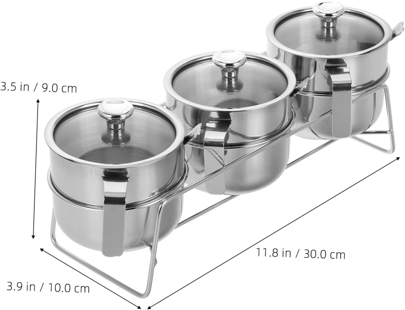 ABOOFAN Stainless Steel Salt Sugar Spice Jar Set Spoon Portable Condiment Holder for Kitchen
