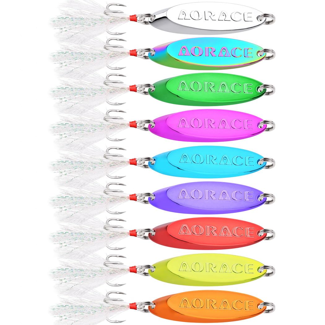 Señuelos de pesca, cucharas de metal para pesca de agua salada, señuelos de trucha agudos de metal duro, 12 tamaños, ganchos de cuchara de fundición para salmón y lubina en 3 g, 5 g, 7 g, 10 g, 14 g
