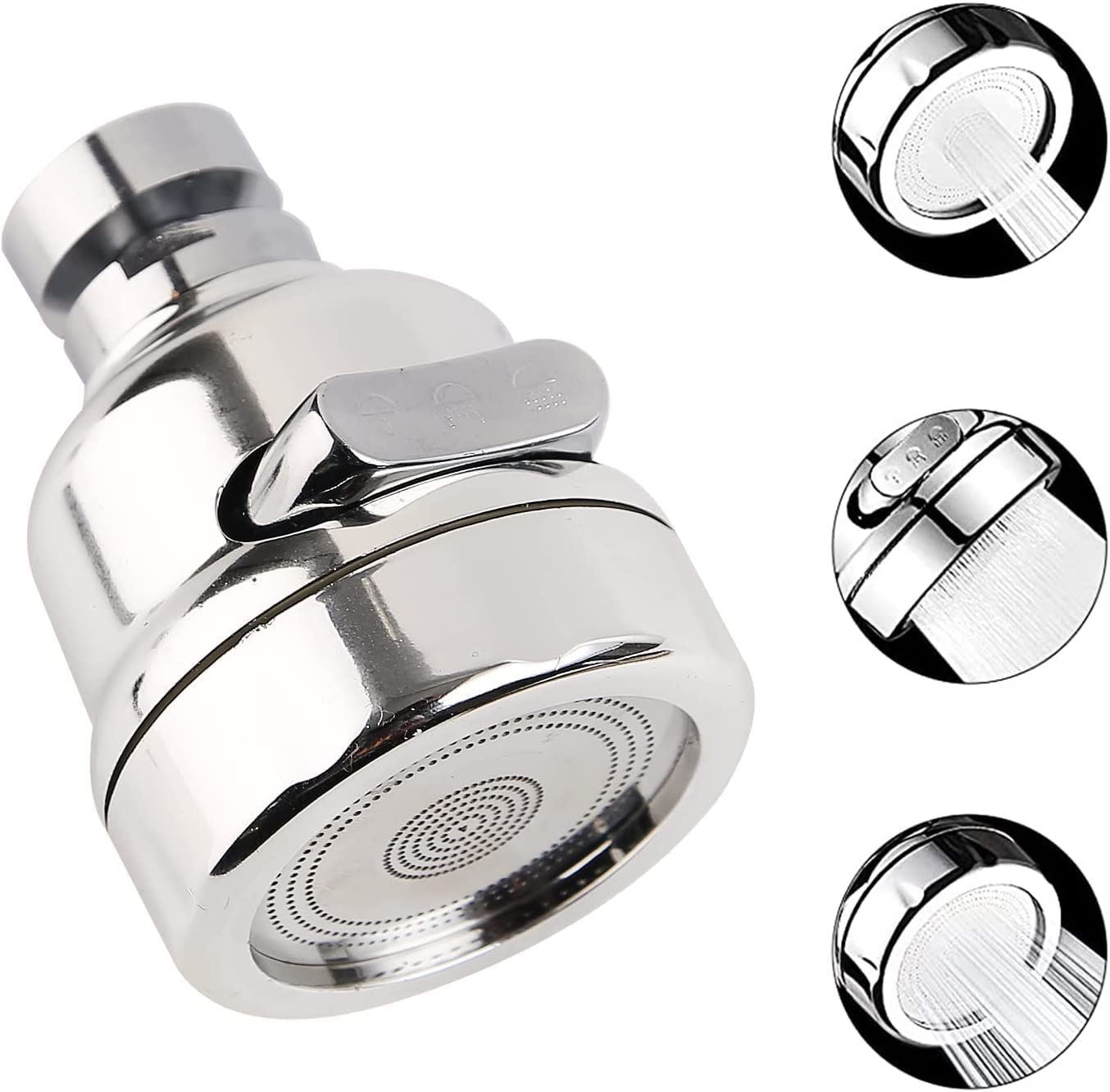 VELINEX 1 Pcs 360° Rotatable Water Saving Faucet,3 Modes Adjustable Faucet Sprayer Head,Anti Splash Power Spray Tap and Bubbler Connector for Kitchen. (silver-c-Short) (B0BS6X1B2C) Amazon Price History, Amazon Price Tracker