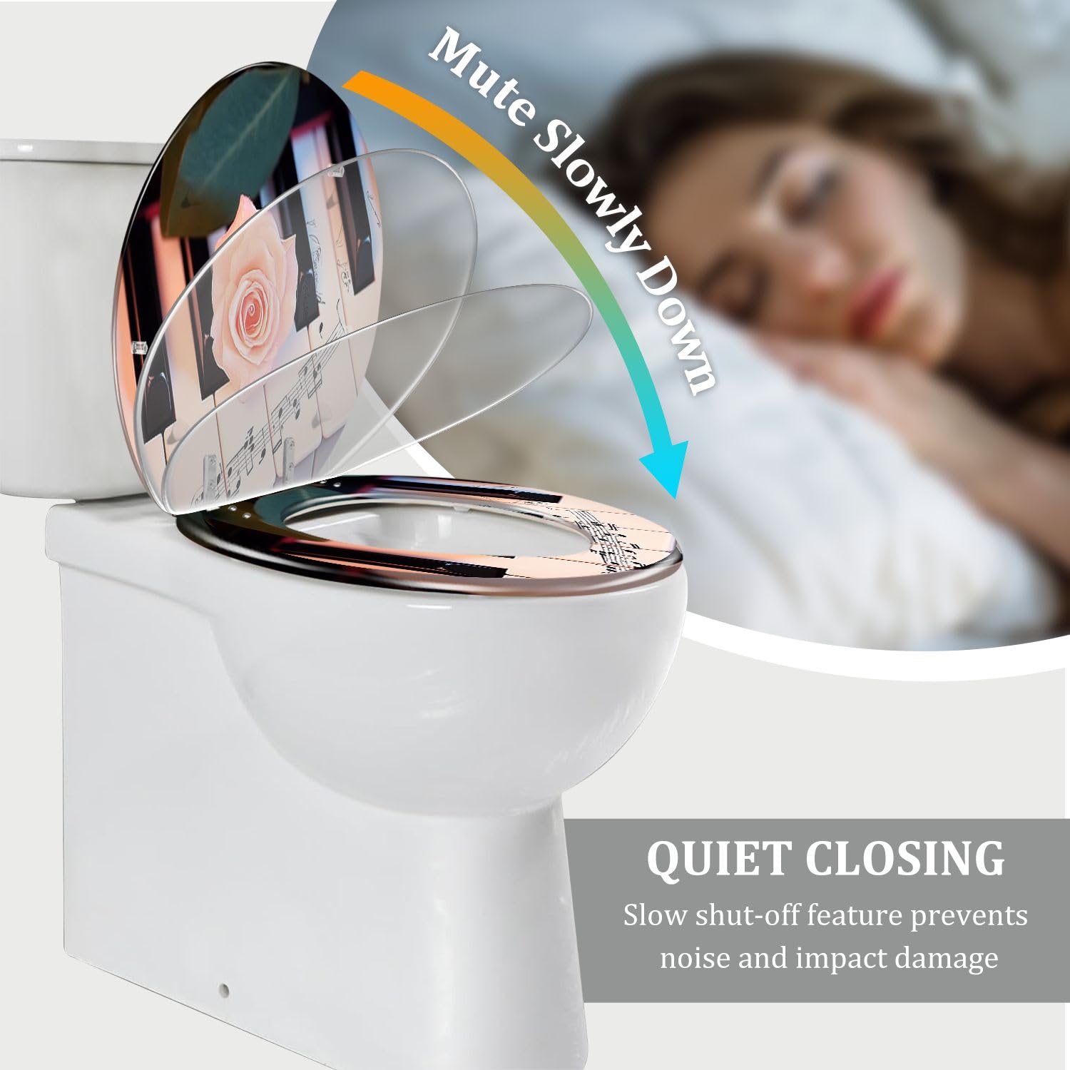 Asiento de inodoro alargado genérico para baño