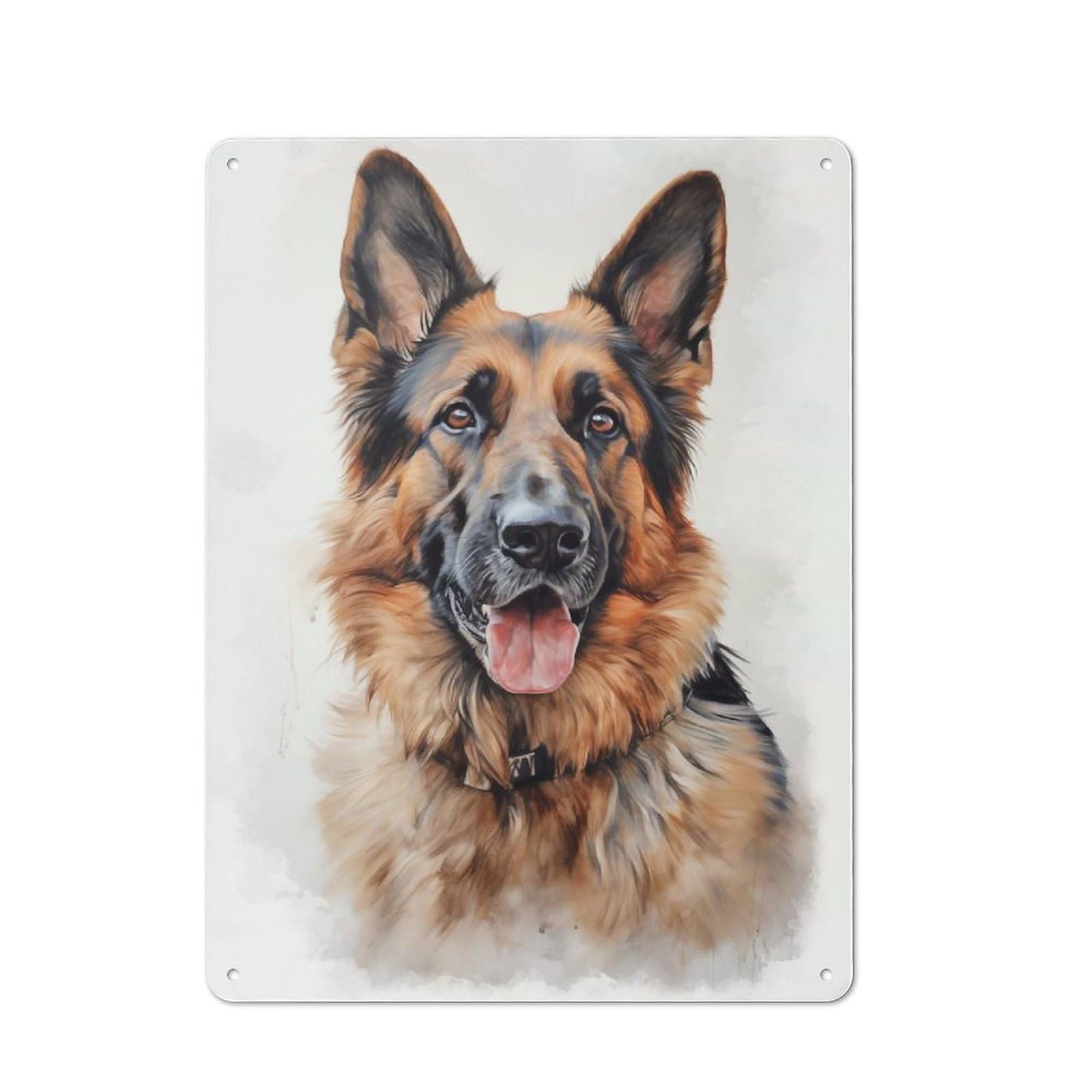 Junmoney German Shepherd Dog Metal Sign 40X30cm With For Pub Or Café, Retro Decor, For Vintage Wall Decor Fans, For Garage And Workshop Walls