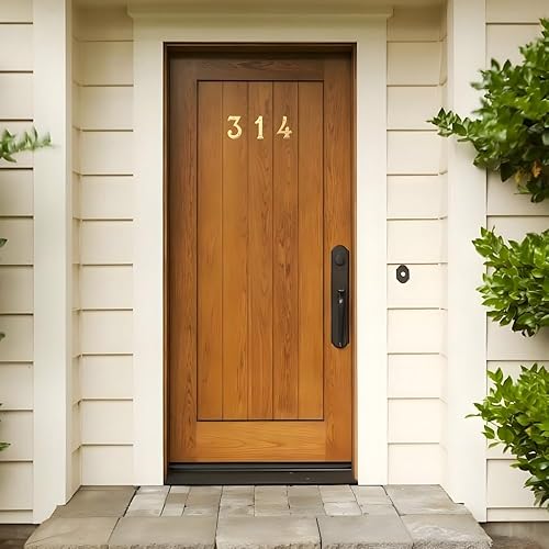 Miniatura 6 de Motif - Números de buzón de latón macizo lacado pulido de 4 pulgadas para exteriores, placas de dirección para números de casa, decoración al aire