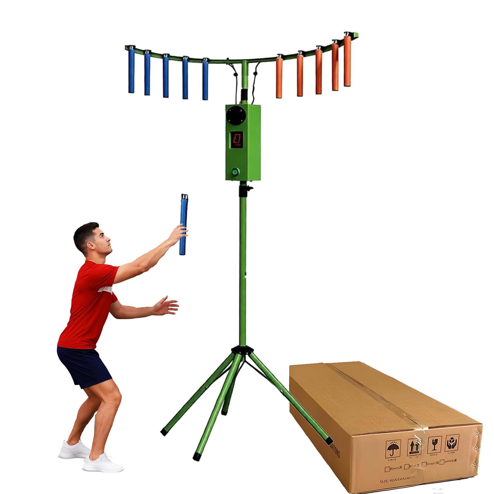 GIZMIT Arcade Game Machine, Catching Stick Game Machine – Hand-Eye Coordination Reflex Training Game with Adjustable Speed ​​Modes for Improved Concentration and Reaction Skills Green