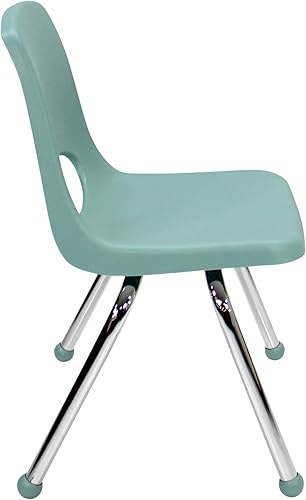 Miniatura 364 de Factory Direct Partners 10355-BL Silla escolar apilable de 10 pulgadas, asiento apilable para estudiantes con patas de acero cromado y rodamientos