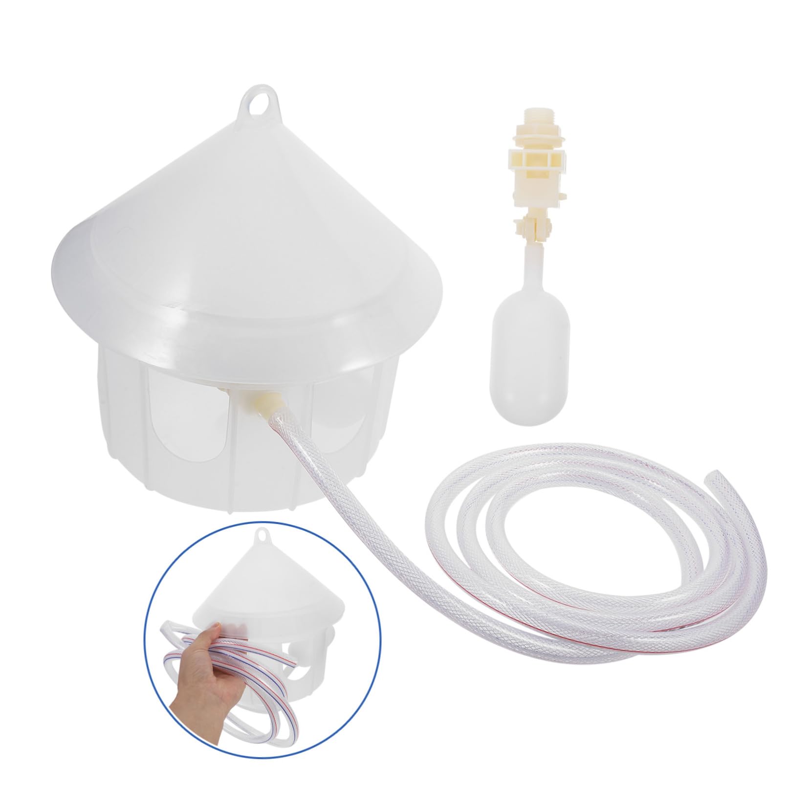 HANABASS Dispenser Automatico Acqua per Volatili in Plastica Grande Capacità, Fissabile a Gabbie per Pollame, per Piccioni, Quaglie e Polli per Uso Interno ed Esterno