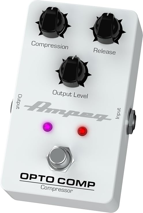 Ampeg Opto Comp Bass Compressor Pedal White, Opto-Comp