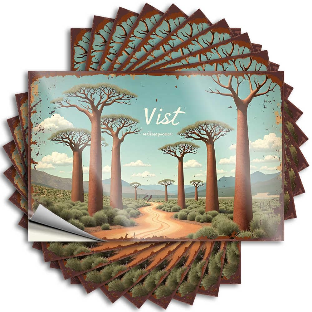 Rock Tattoos Aesthetic Decals, Backyard Decor Cute Pattern Design for Alcohol Notebook | Water Removable Vinyl Vist: A Journey Through The Baobab Forest(12X18CM)