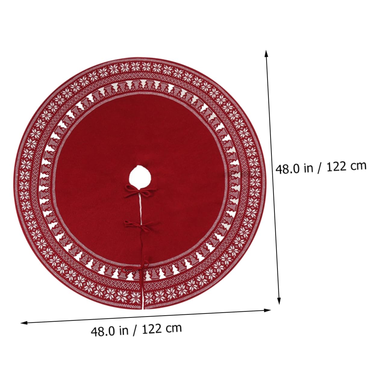 Weihnachtsbaum Schürze aus Acrylfasern Rot Großer Radius 122cm Komfortabel und Doppelfunktional für Festliche Weihnachtsdekoration Am Eventort