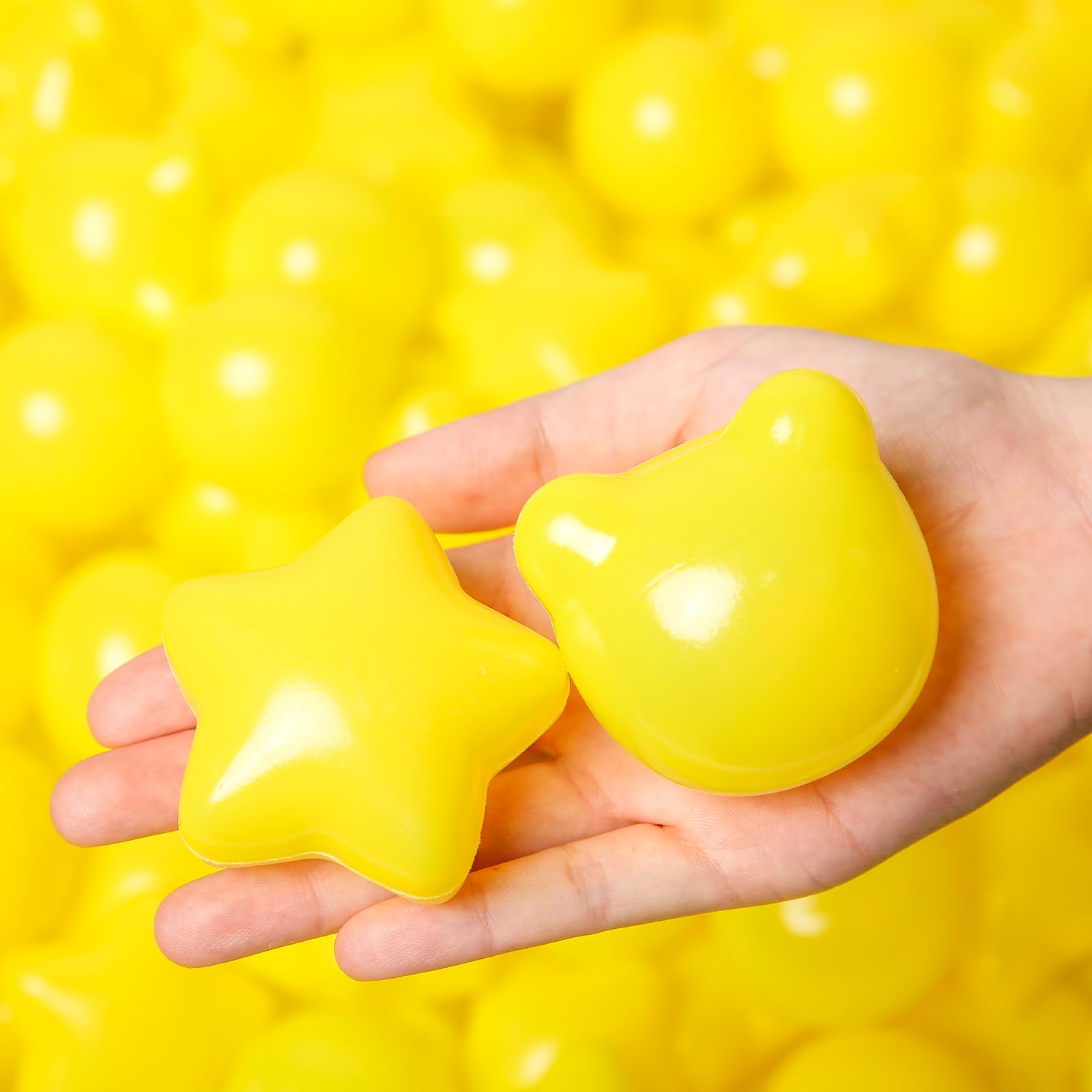 3 Shapes Ball Pit Balls for Toddlers - Safe Non-Toxic Crush Proof - Pack of 100 - Create a Colorful Playtime
