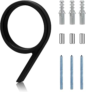 JJGoo 5" Floating House Numbers for Outside, Stainless Steel Black Address Numbers, Modern Metal Anti-Rust House Number Decorative Address Signs Decor for Garden Door Mailbox 911 Visibility Signage（9）