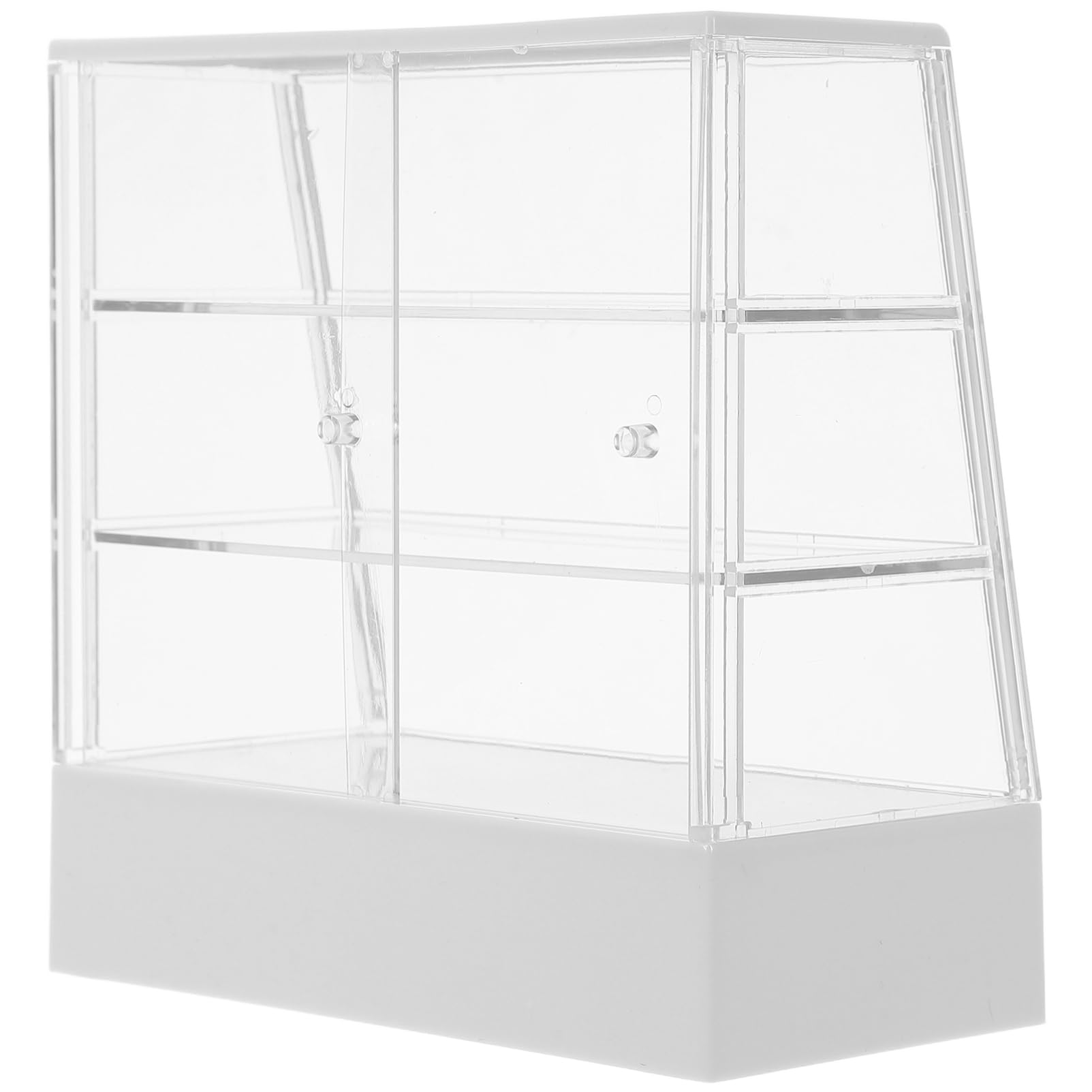 NUOBESTY Dollhouse Cake Cabinet, Miniature Bakery Case Cake Stand Display Cabinet Model Dollhouse Furniture Mini Doll House Shelf for Doll House Decor Accessories