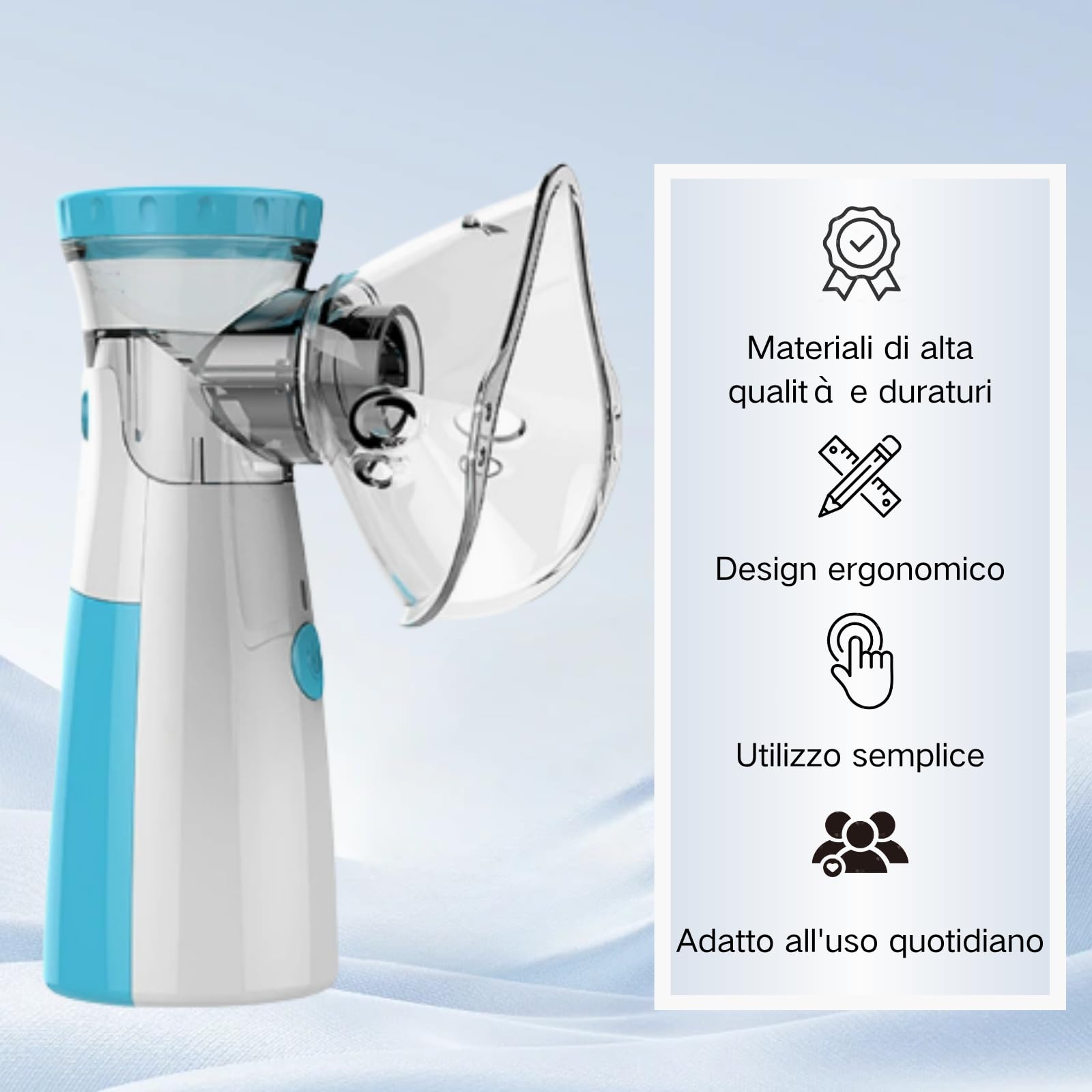 Aerosol Portatile Silenzioso, Macchina Aerosol Bambini e Adulti, Aerosol Silenzioso Ricaricabili o Installati a Batteria, Compatto Aerosol Nebulizzatore Adatto Per Viaggiare Fuori