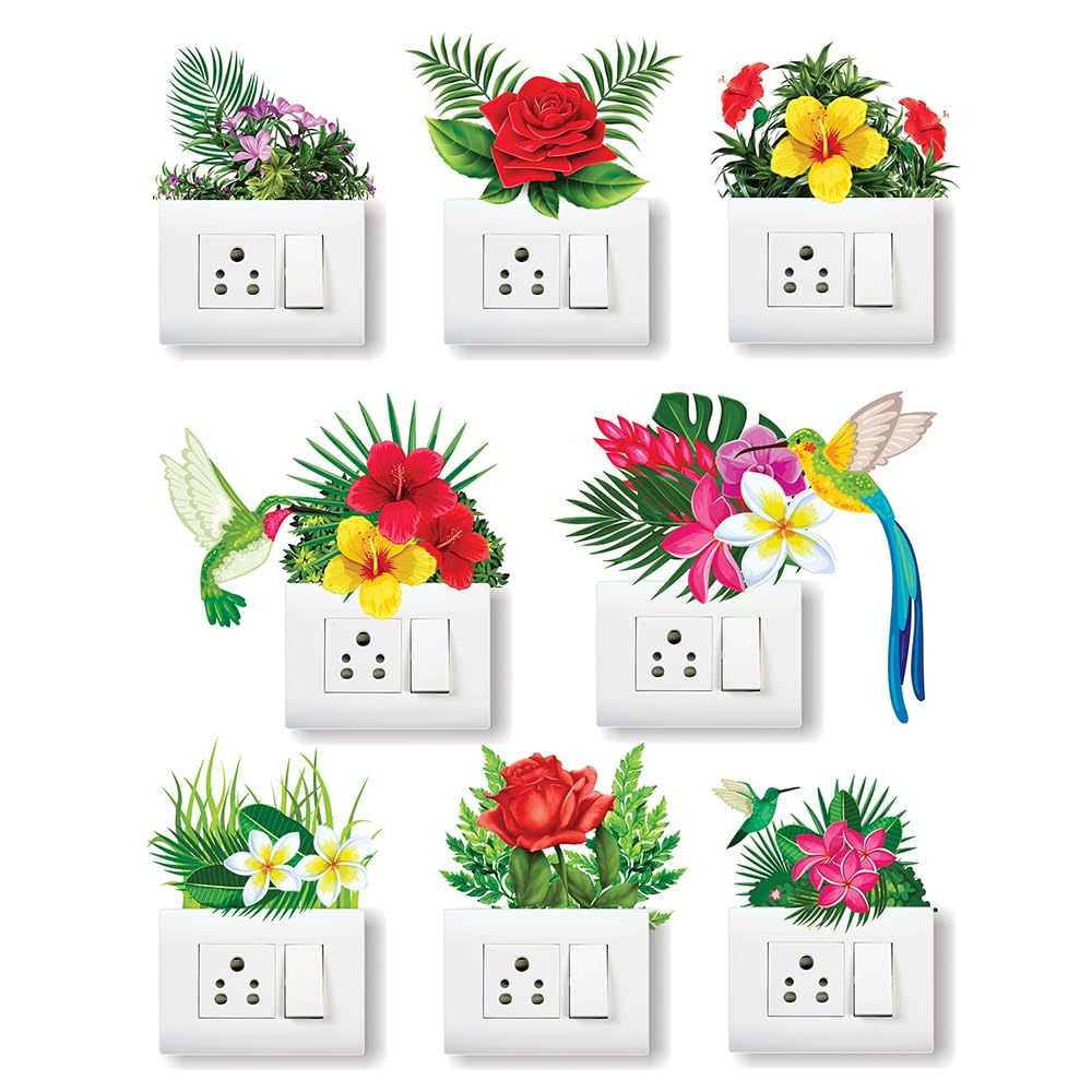 Artway India Vinyl Flowers Wall Light Switches Sticker, 30 x 30 cm, Multicolour, Botanical (B07G636BQG) Amazon Price History, Amazon Price Tracker