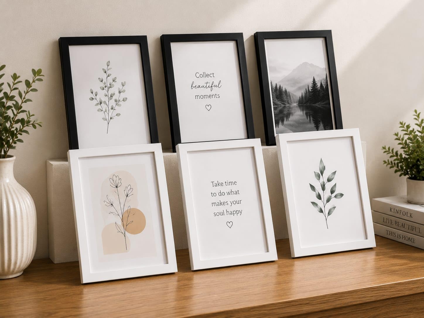 A4 Photo Frame Set of 6 - Black Picture Frames for Wall Decor and Table Top - Premium Synthetic Wood Frames with Acrylic Glass for Certificates, Documents and Home Decoration-image-29