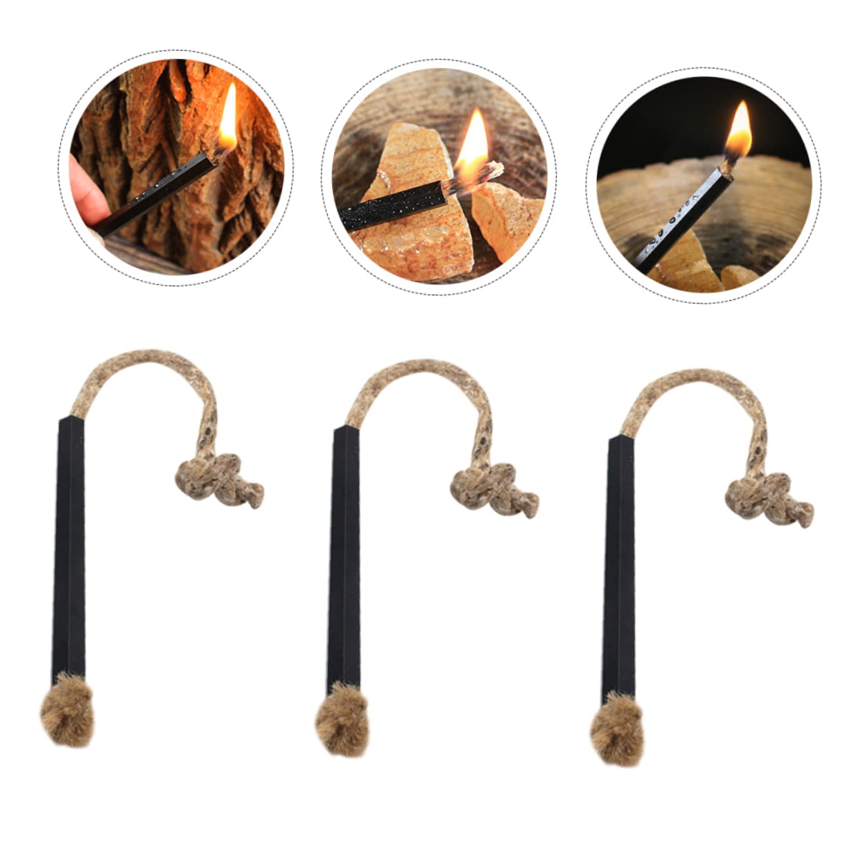 Sosoport 18pièces Corde Allumage Cire pour Camping Et BBQ Équipement De Survie Extérieure Pratique Et Portable Sécurisée