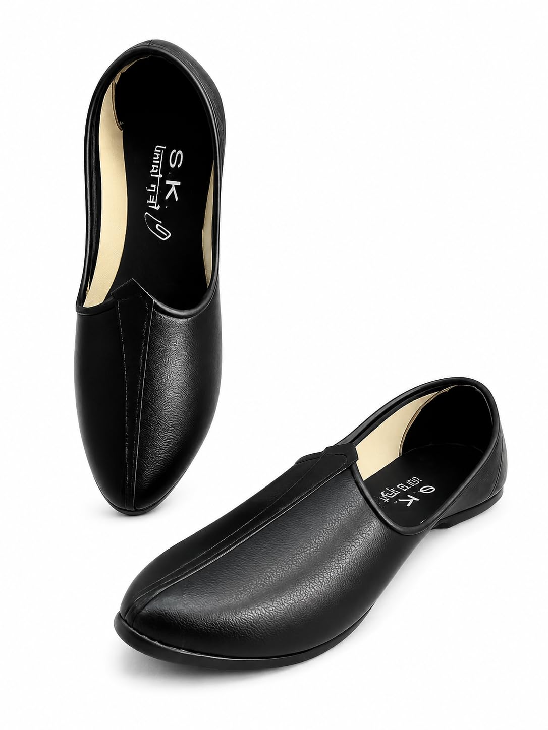 Men's Black Jalsa Jutti Classic Ethnic Slip-On Mojari-picture-53
