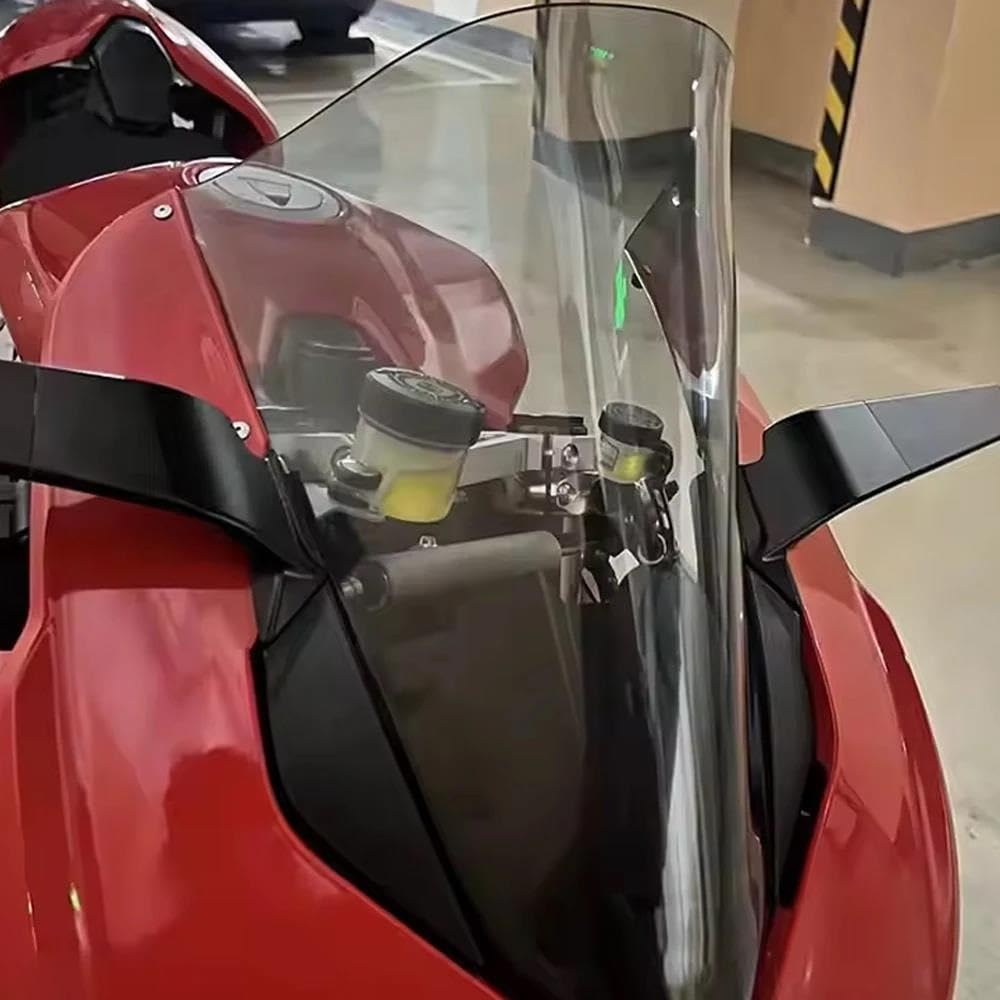 Do Ducati Panigale V4 V4S 2017 2018 2019 2020 Szyba Przednia Owiewki Przedłużenie szyby motocykla(Black)