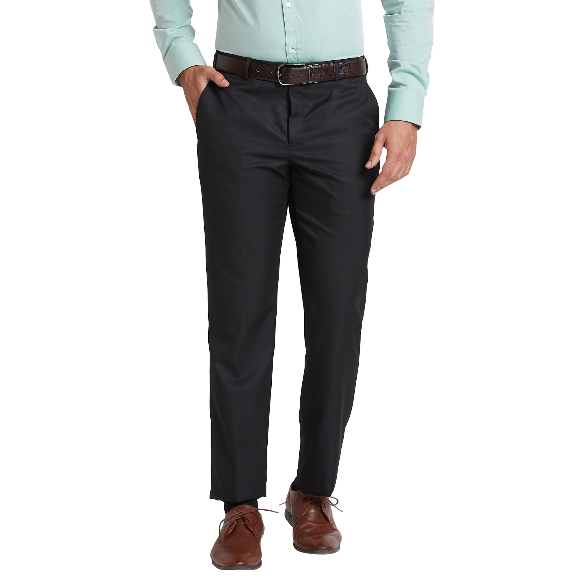 park avenue Men's Regular Fit Mid Rise Pants-picture-37