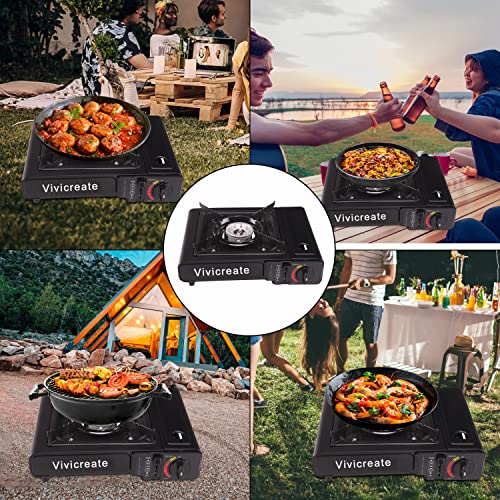 image for Vivicreate 8500 BTU Portable Butane Gas Stove for Camping Cooking Outd