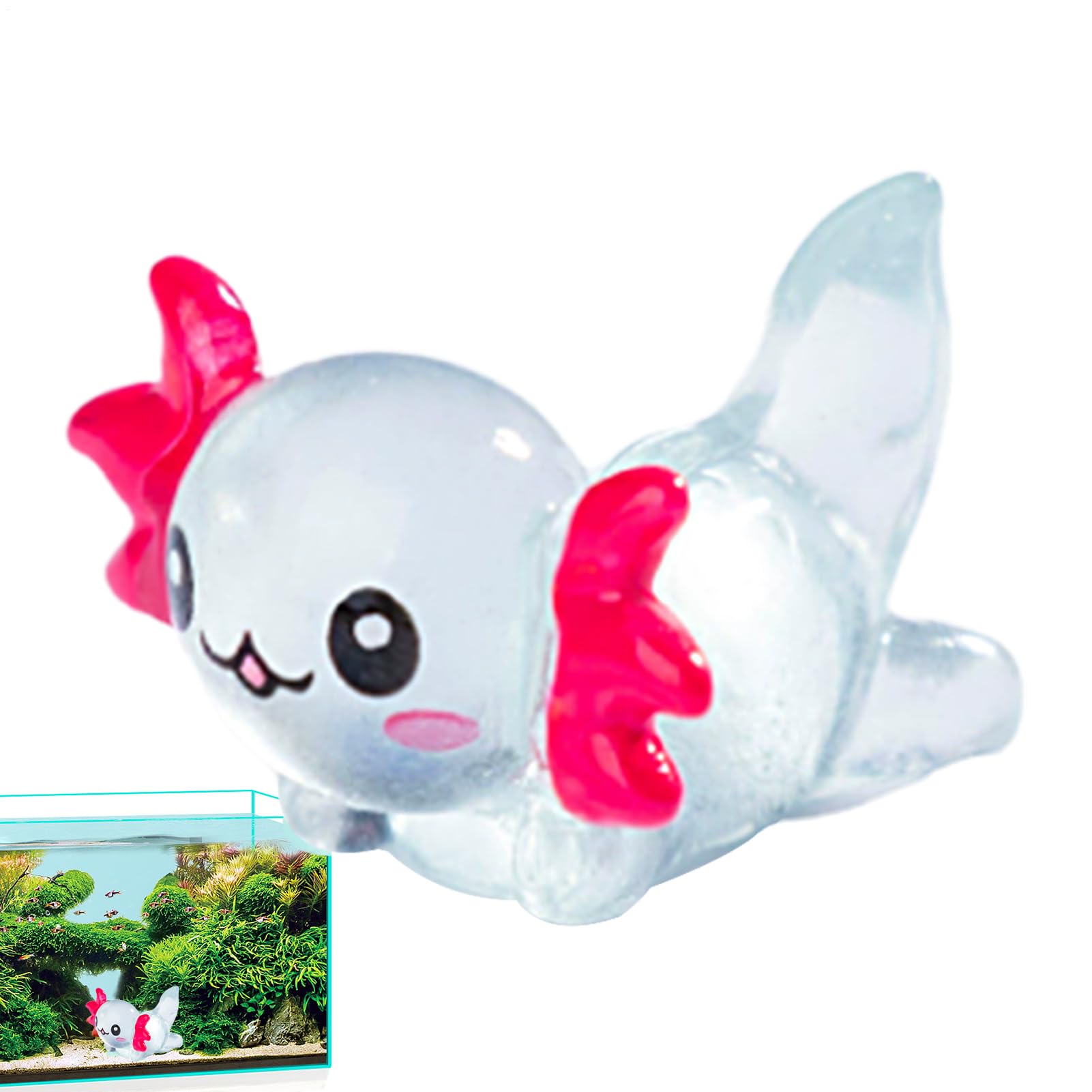 Teksome Axolotl Miniature - Cartoon Resin Tiny Axolotl Figures in the Dark | Home Decorations, Safe Axolotl Figurines for Desk, Shelf, Aquarium