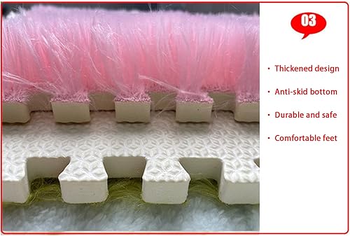 Miniatura 5 de Alfombras de espuma suave entrelazadas, alfombras de juego de rompecabezas, alfombra de felpa de 1.2 pulgadas de largo para alfombra de juegos, sala
