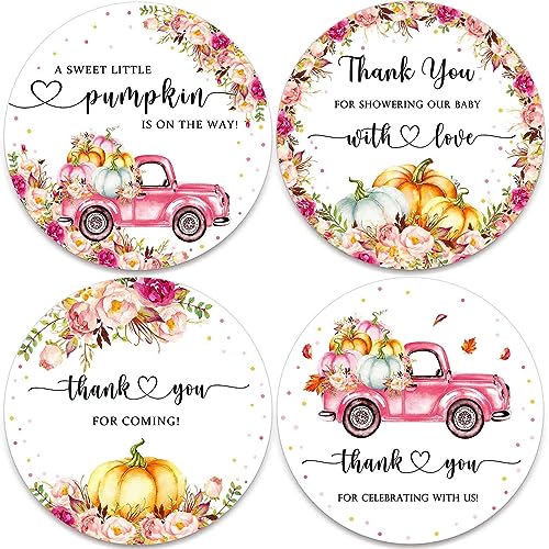 80 Little Pumpkin Thank You Favor Stickers, 2