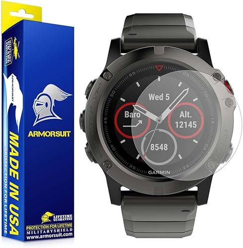 ArmorSuit 6 Pack Anti-Glare Screen Protector Designed for Garmin Fenix 5 MilitaryShield Anti Bubble Matte Film - Made in USA