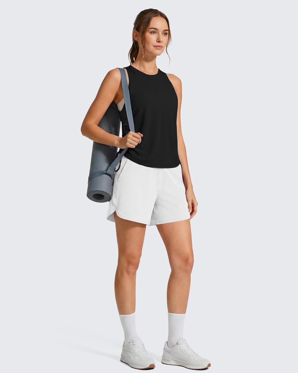 G4Free Racerback Women Workout Tank Tops Ruch Side High Neck Muscle Tops for Gym Athletic Yoga - Image 7