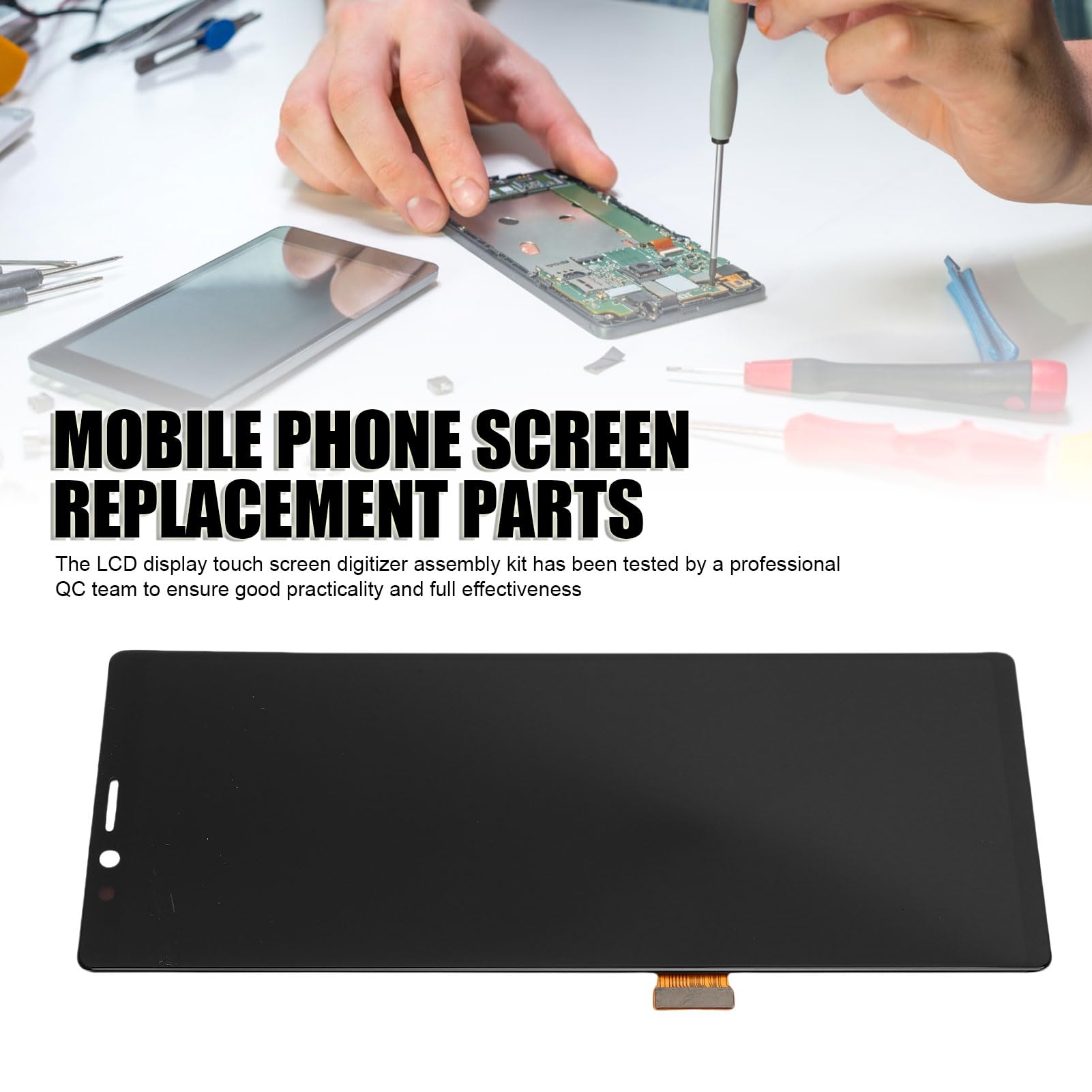 Jiawu Zestaw Naprawczy Wyświetlacza LCD z Ekranem Dotykowym Digitizer do Wymiany Telefonu Komórkowego 1/XZ4/J9110 z Zestawem Narzędzi Naprawczych do łatwego Mocowania