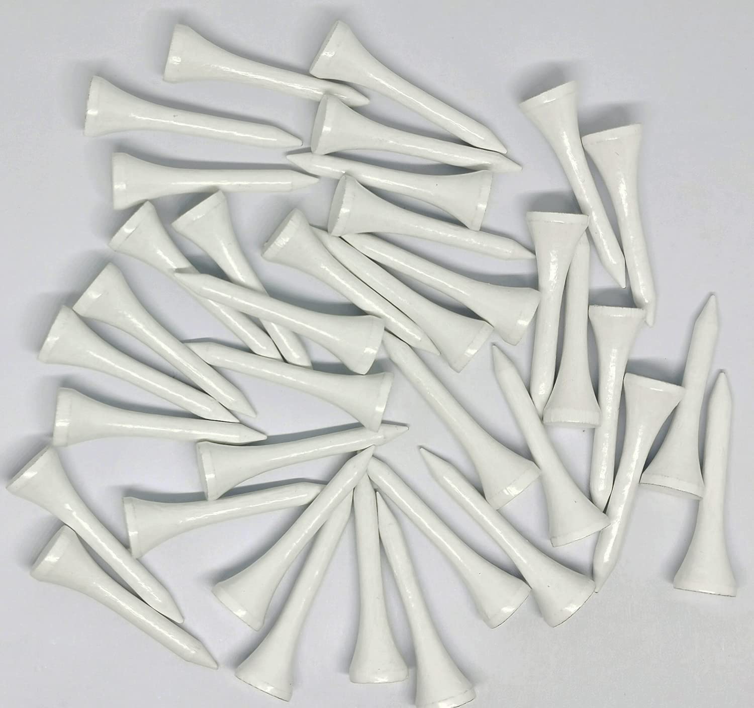 Adhere 60pcs Golf Tees Short Tees Birch Wood Tees Short Pro Slim Short 42mm,Durable, Reduces Friction and Side Spin (White, 60pcs) : Sports & Outdoors