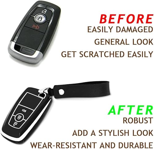 Miniatura 4 de Muslogy Funda para llavero Maverick F150 250 EcoSport Edge Explorer Ranger compatible con Ford 2021-2024