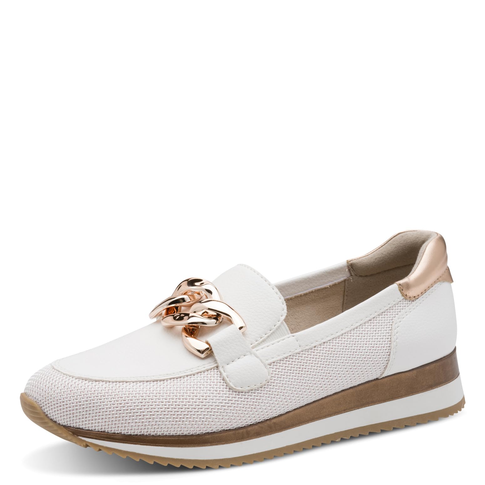 Jana Women’s Slip-Ons Elegant Vegan, White/Rosegold, 7,5 UK