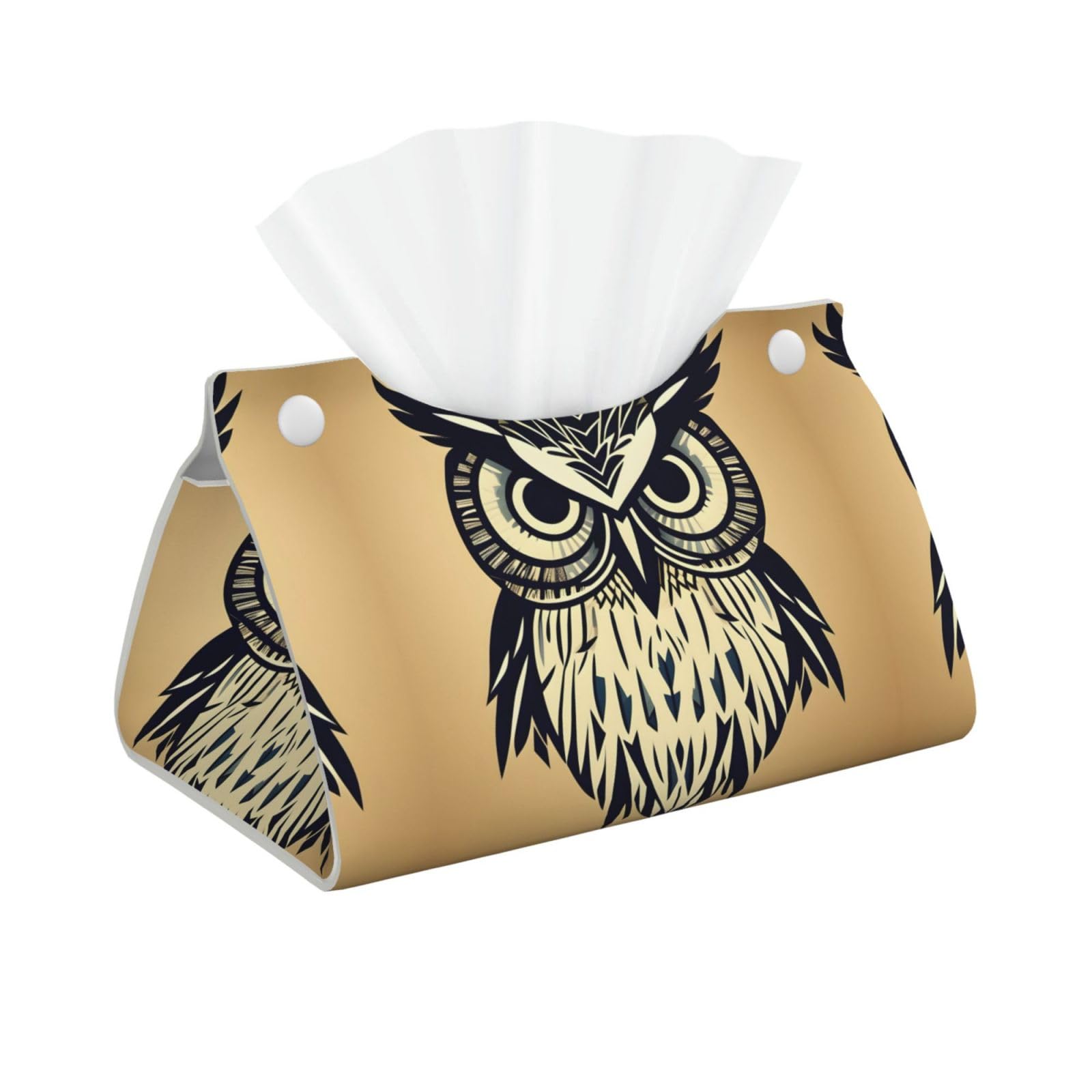 Cute Owl Long Tissue Box Cover â€ Living Room, Office, Car â€ Crafted from Leather- â€ Foldable Home Decoration