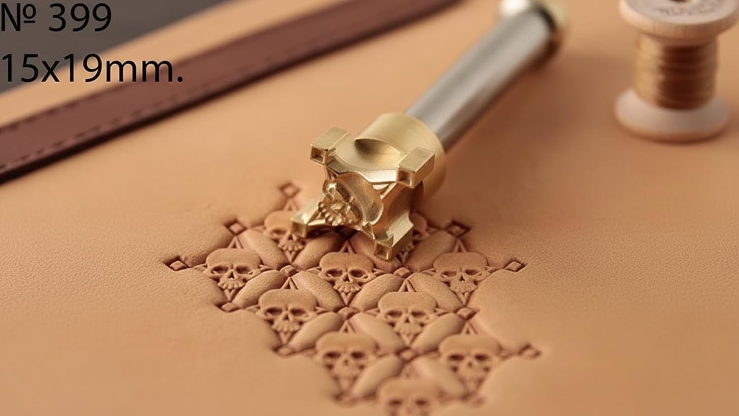 DandS ltd Skull Leather Stamp Tool, Professional Steel Craft Tool for Leatherworking, Embossing, Carving & Stamping Leather Projects, Belts Wallets & DIY Projects Compatible with Mallet #399